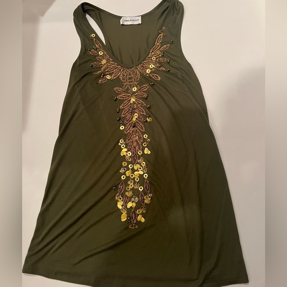 Emilio Pucci Top with Gold Metal Embroidery - Picture 1 of 11